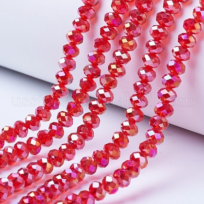 Electroplate Glass Beads Strands US-EGLA-A034-T10mm-B06-1