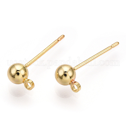Brass Stud Earring Findings&nbsp;US-KK-I649-10G-NF-2
