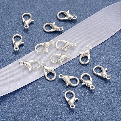 Silver Color Plated Alloy Lobster Claw Clasps US-X-E102-S-1
