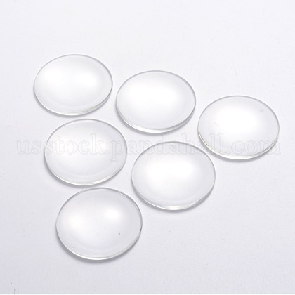Transparent Glass Cabochons US-GGLA-R016-40mm-1