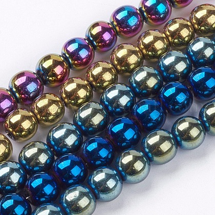 Non-magnetic Synthetic Hematite Beads Strands US-G-S096-8mm-M-1