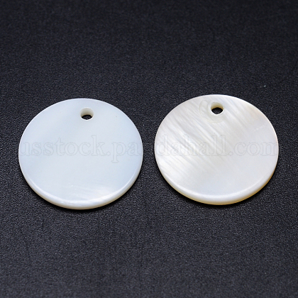 Natural White Shell Mother of Pearl Shell Pendants US-X-SSHEL-D080-1