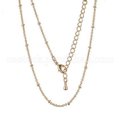 Long-Lasting Plated Brass Cable Chain Necklaces US-X-NJEW-K112-09G-NF-1