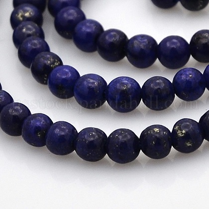 Natural Lapis Lazuli Round Beads Strands US-G-N0120-01-4mm-1