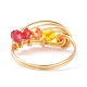 Glass Braided Vortex Finger Ring US-RJEW-TA00046-01-6