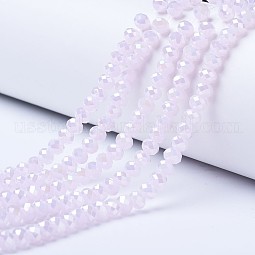 Electroplate Glass Beads Strands US-EGLA-A034-J4mm-B04
