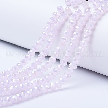 Electroplate Glass Beads Strands US-EGLA-A034-J4mm-B04-1