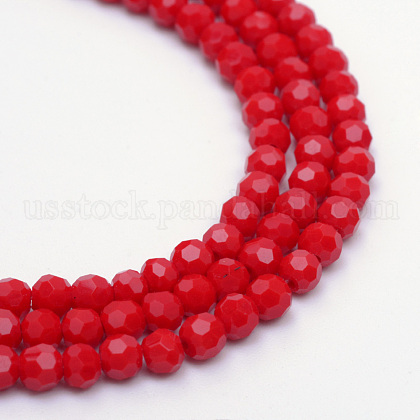 Opaque Solid Glass Bead Strands US-GLAA-R166-4mm-02E-1