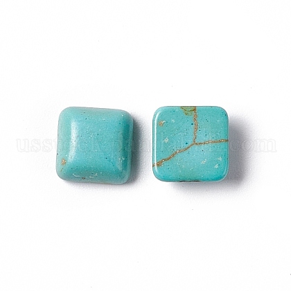 Craft Findings Dyed Synthetic Turquoise Gemstone Flat Back Cabochons US-TURQ-S263-8x8mm-01-1