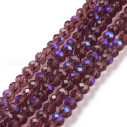Electroplate Glass Beads Strands US-EGLA-A034-T8mm-L14-1