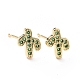 Brass Micro Pave Cubic Zirconia Stud Earrings US-EJEW-L224-14G-2