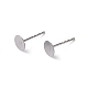316 Surgical Stainless Steel Flat Round Blank Peg Stud Earring Settings US-STAS-R073-02-1