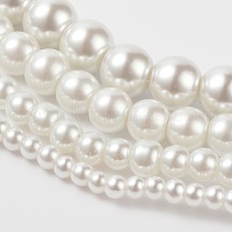 Dyed Glass Pearl Round Beads Strands US-HY-X0001-06