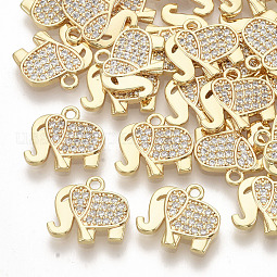Brass Micro Pave Cubic Zirconia Charms US-X-ZIRC-K082-034A