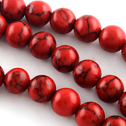 Synthetical Turquoise Gemstone Round Bead Strands US-TURQ-R035-6mm-04