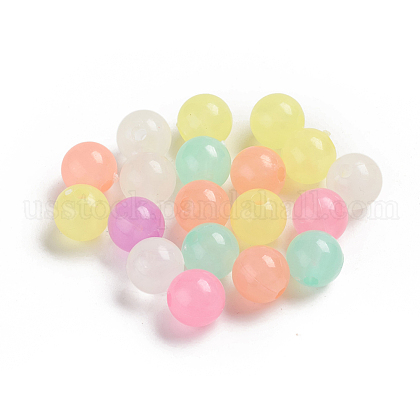 Luminous Acrylic Beads US-TACR-WH0002-16-1