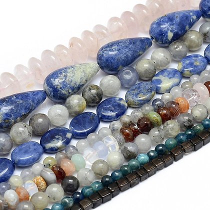 Natural & Synthetic Gemstone Beads Strands US-G-F513-02A-1