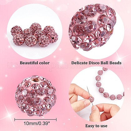Pave Disco Ball Beads&nbsp;US-RB-A130-10mm-23-4