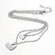 Two Tier Stainless Steel Necklaces US-NJEW-JN01246-3