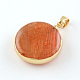 Dyed Natural Agate Flat Round Pendants US-G-R275-120-3