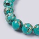 Natural Sea Shell and Synthetic Turquoise Assembled Beaded Stretch Bracelet US-BJEW-P211-02-6mm-2