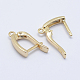 Brass Hoop Earring Findings with Latch Back Closure US-X-KK-F728-06G-A-NF-2