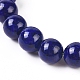Natural Lapis Lazuli Round Bead Stretch Bracelets US-BJEW-L593-A08-2
