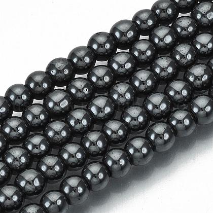 Non-magnetic Synthetic Hematite Beads Strands US-G-Q892-4mm-1