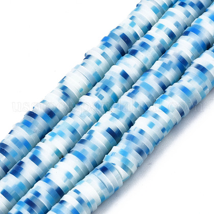 Handmade Polymer Clay Beads Strands US-CLAY-R089-6mm-165-1