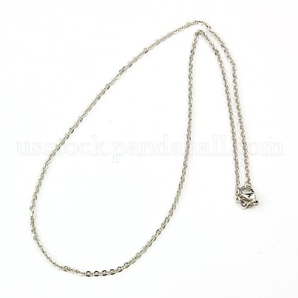 304 Stainless Steel Necklaces Women Cable Chain Necklaces US-NJEW-C079-01B-1