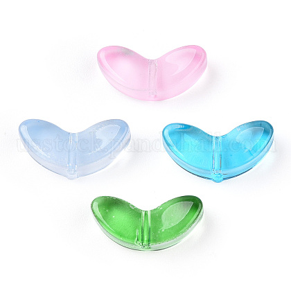 Spray Painted Transparent Glass Beads&nbsp;US-GLAA-T022-27-1