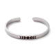 304 Stainless Steel Moon Phase Open Cuff Bangle for Men Women US-BJEW-H551-01P-2