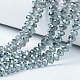 Electroplate Transparent Glass Beads Strands US-EGLA-A034-T6mm-Y03-1