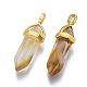 Tigerskin Glass Double Terminated Pointed Pendants US-G-G902-C06-2