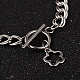 Flower 304 Stainless Steel Double Link Chain Bracelets US-BJEW-K064-P-2
