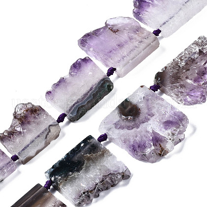 Natural Druzy Amethyst Beads Strands US-G-T133-14-1