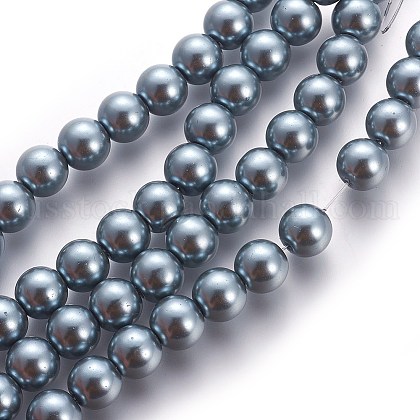 Glass Pearl Beads Strands US-HY-6D-B19-1