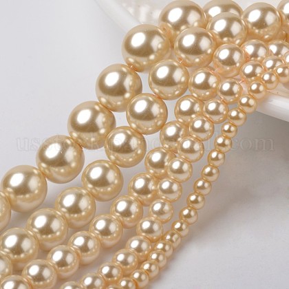Dyed Glass Pearl Round Beads Strands US-HY-X0001-09-1