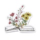 Book with Flower Pattern Self-Adhesive Picture Stickers US-DIY-P069-02-5