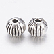 Antique Silver Alloy Corrugated Round Spacer Beads US-X-LF0263Y-NF-2