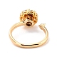 Flat Round Cubic Zirconia Rotatable Cuff Ring for Calming Worry Meditation US-RJEW-P025-03-4