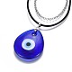 Teardrop Lampwork Evil Eye Pendants Necklaces US-NJEW-JN02322-2
