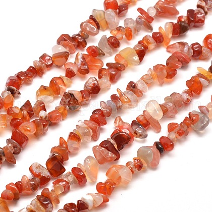 Natural Carnelian Chip Bead Strands US-G-M205-40-1