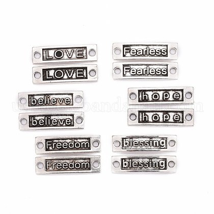 Tibetan Style Alloy Rectangle Word Links connectors US-TIBE-X0011-AS-LF-1
