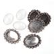 Alloy Cabochon & Rhinestone Settings and 40x30mm Oval Clear Glass Covers Sets US-DIY-X0115-AS-FF-1