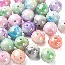 30Pcs Gradient Color Opaque Resin Beads US-RESI-CJ0003-09