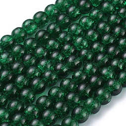 Crackle Glass Beads Strands US-X-CCG-Q001-8mm-17