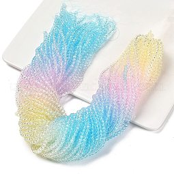 Transparent Painted Glass Beads Strands US-DGLA-A034-T4mm-A21