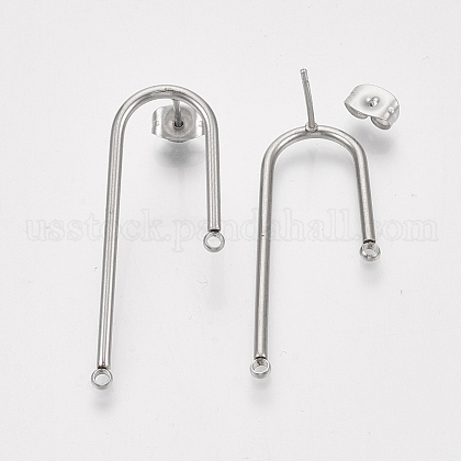 304 Stainless Steel Stud Earring Findings US-X-STAS-S079-143A-1