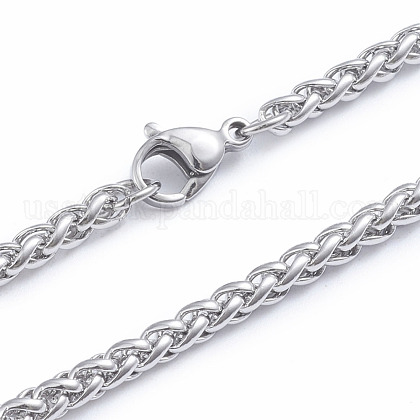 304 Stainless Steel Wheat Chain Necklaces US-NJEW-L173-015-P-1